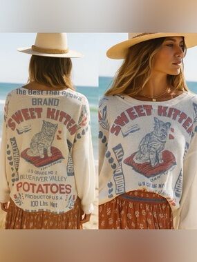 Vintage Sack Sweet Kitten Sweatshirt